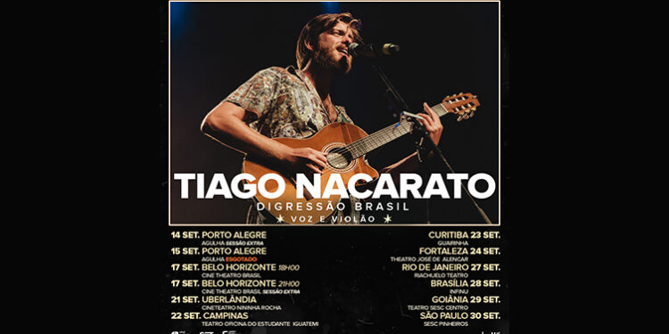 Tiago Nacarato divulga vídeo de concerto sem público a um mês da digressão no Brasil